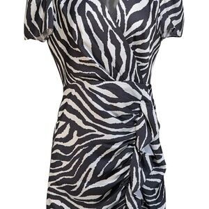 Milly Zebra-Print Midi Dress - Black & White